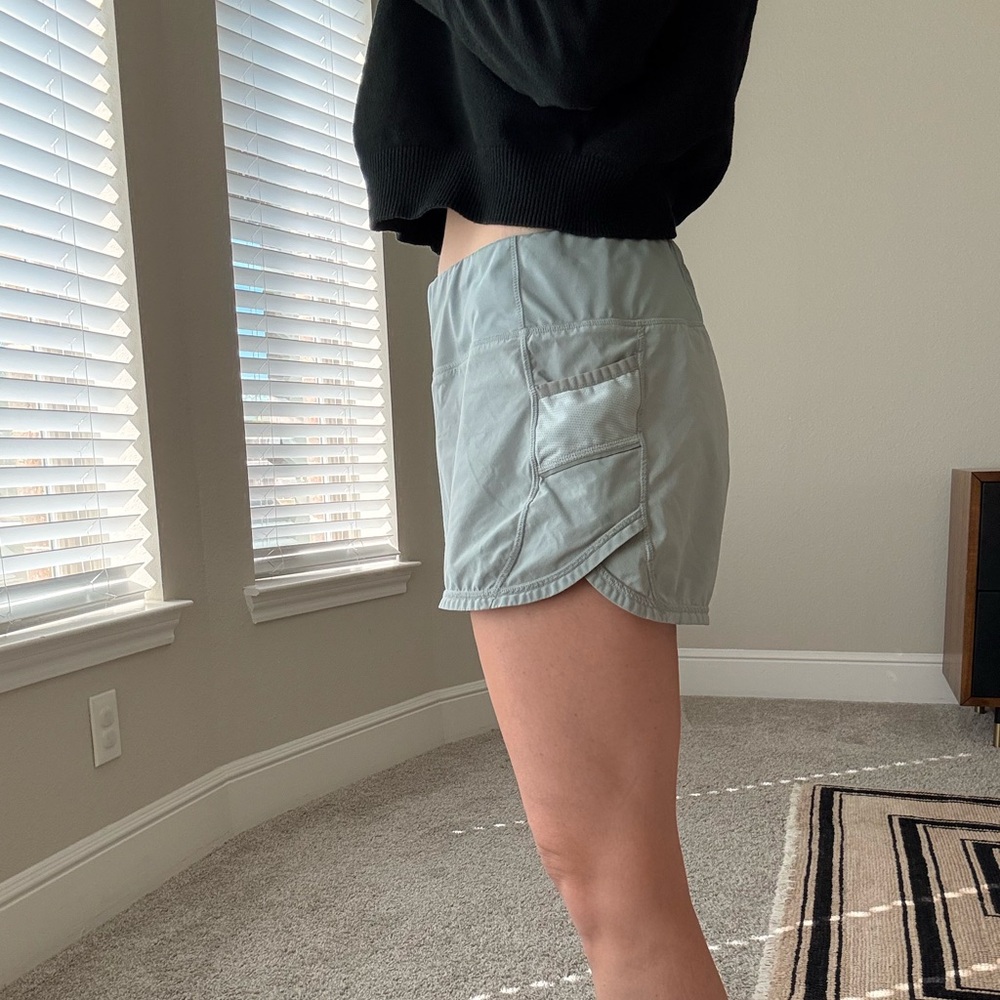 Athleta Light Gray Athletic Running Shorts